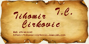Tihomir Ćirković vizit kartica